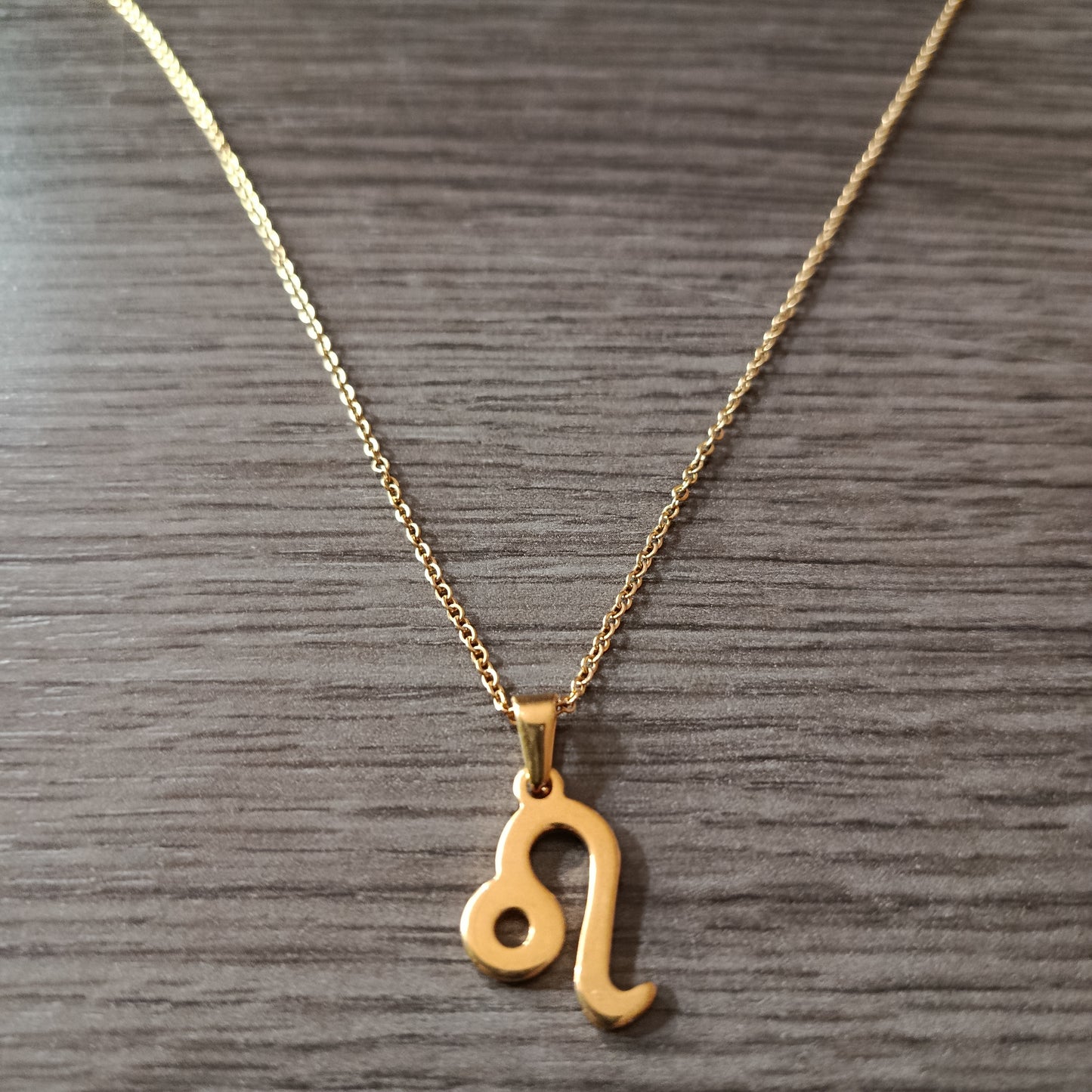 Collar acero dorado Leo