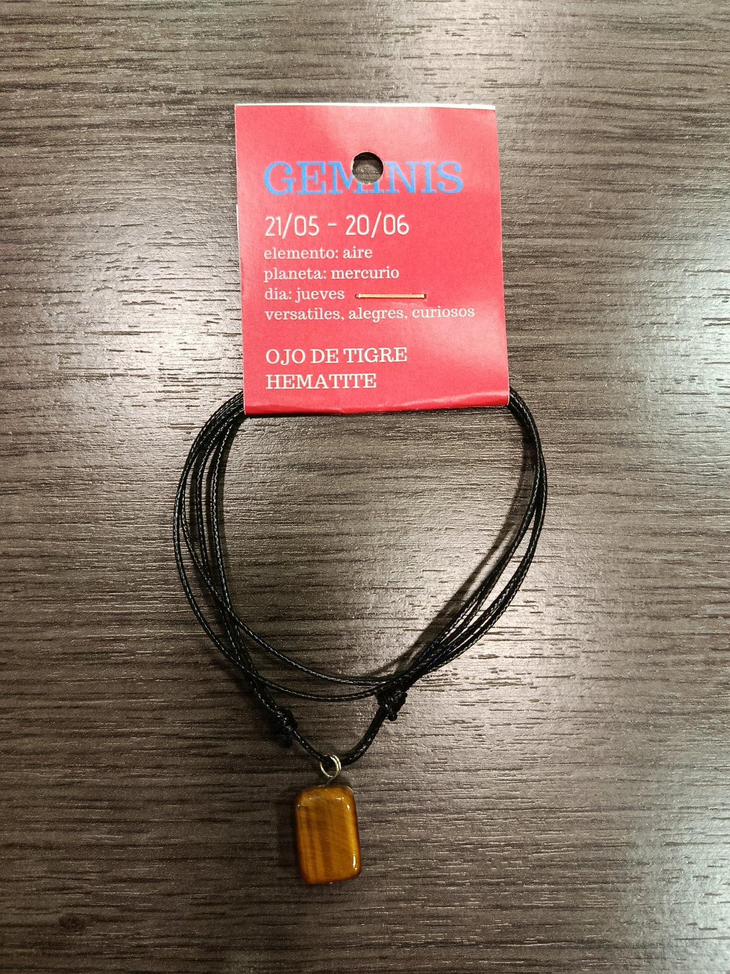 Colgante piedra signo Geminis