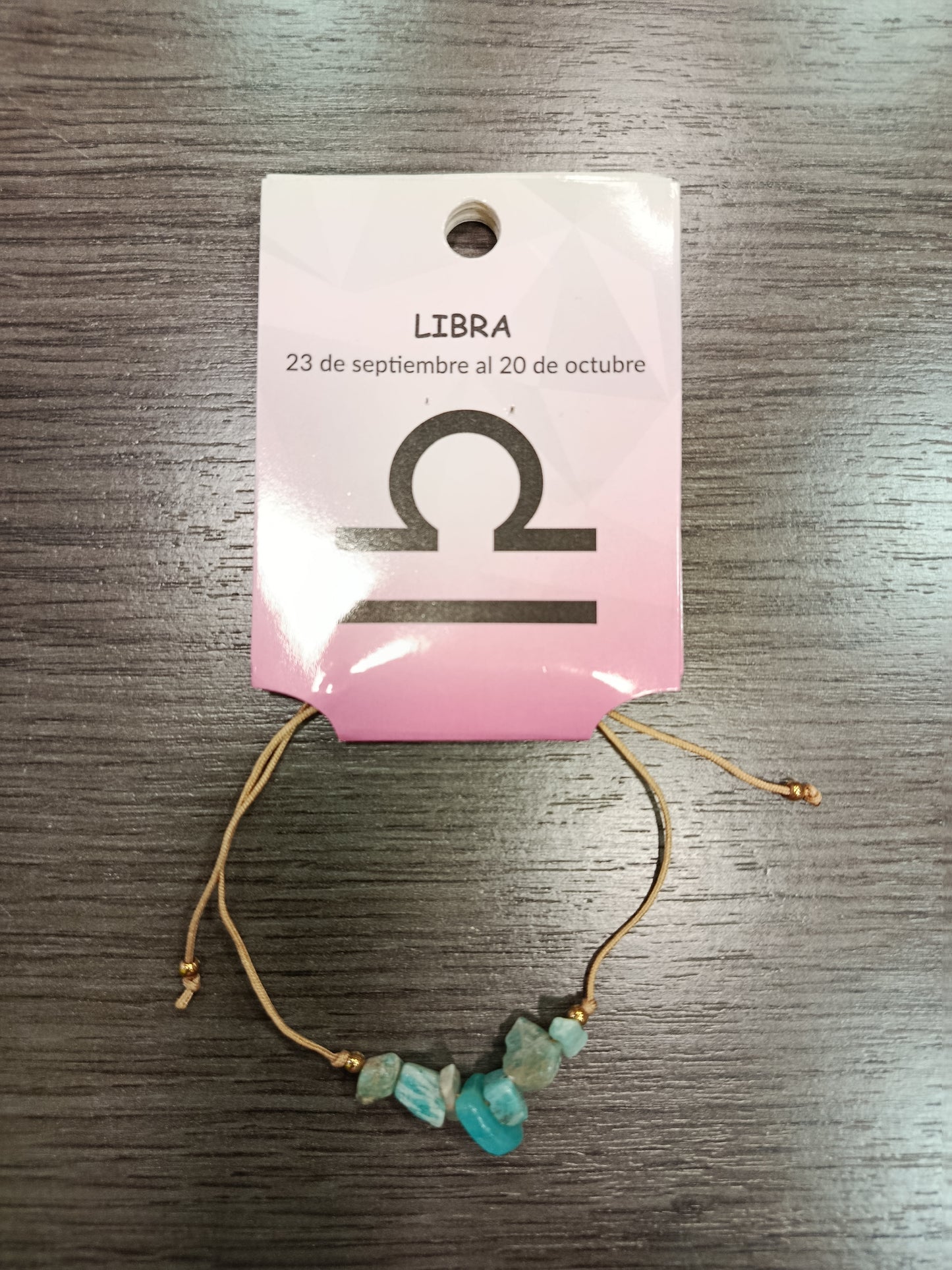 Pulsera cordón chips Libra