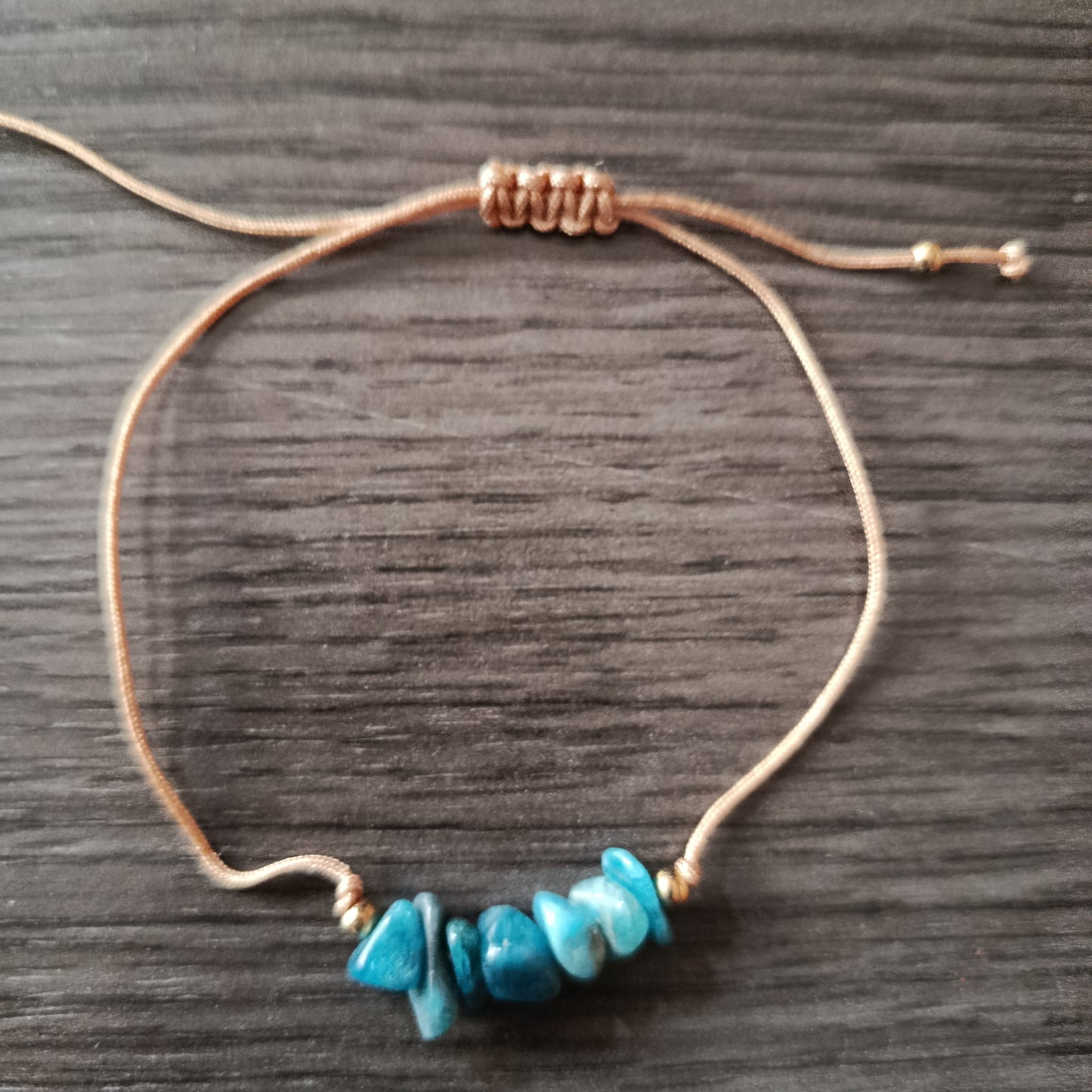 Pulsera cordón chips Turquesa