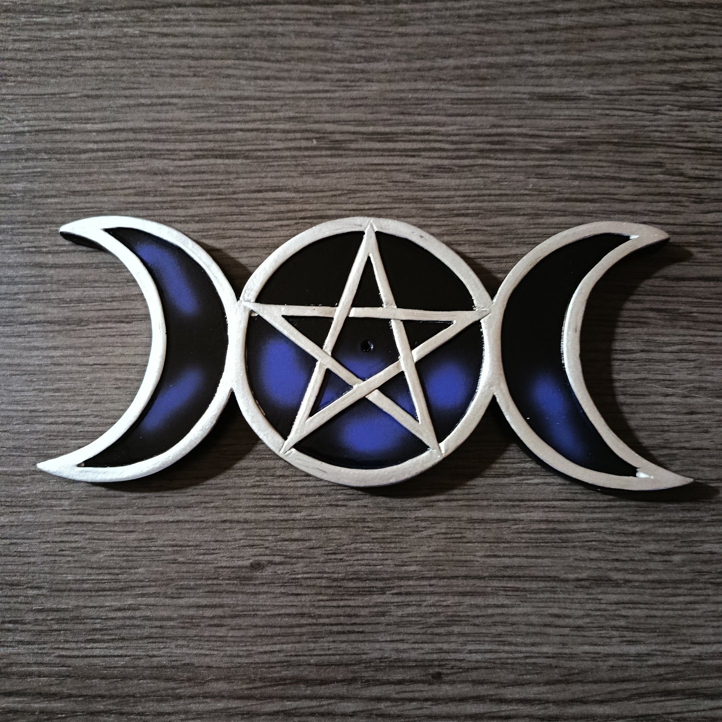Quemador de incienso Triple luna con tetragramaton