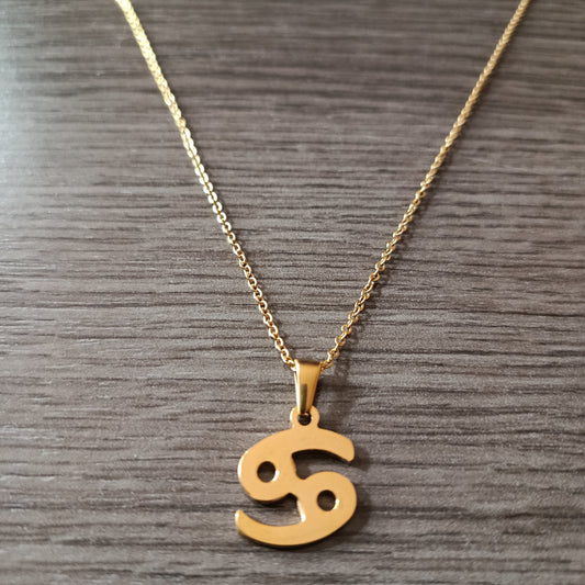 Collar acero dorado Cancer