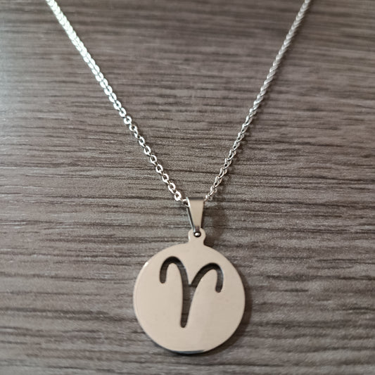 Collar acero medalla Aries