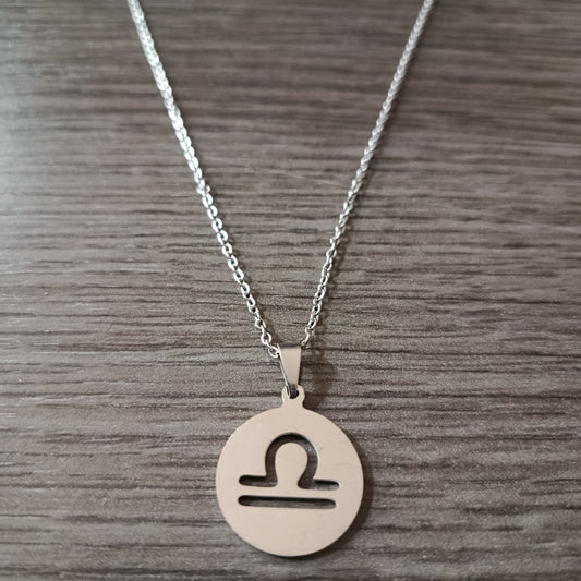 Collar acero medalla Libra