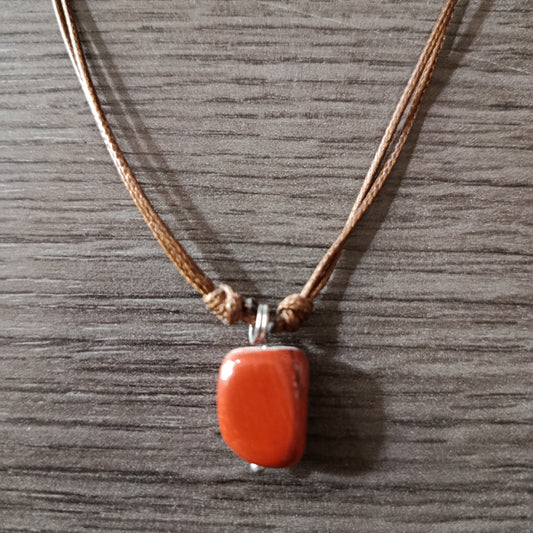 Collar piedra Jaspe Rojo