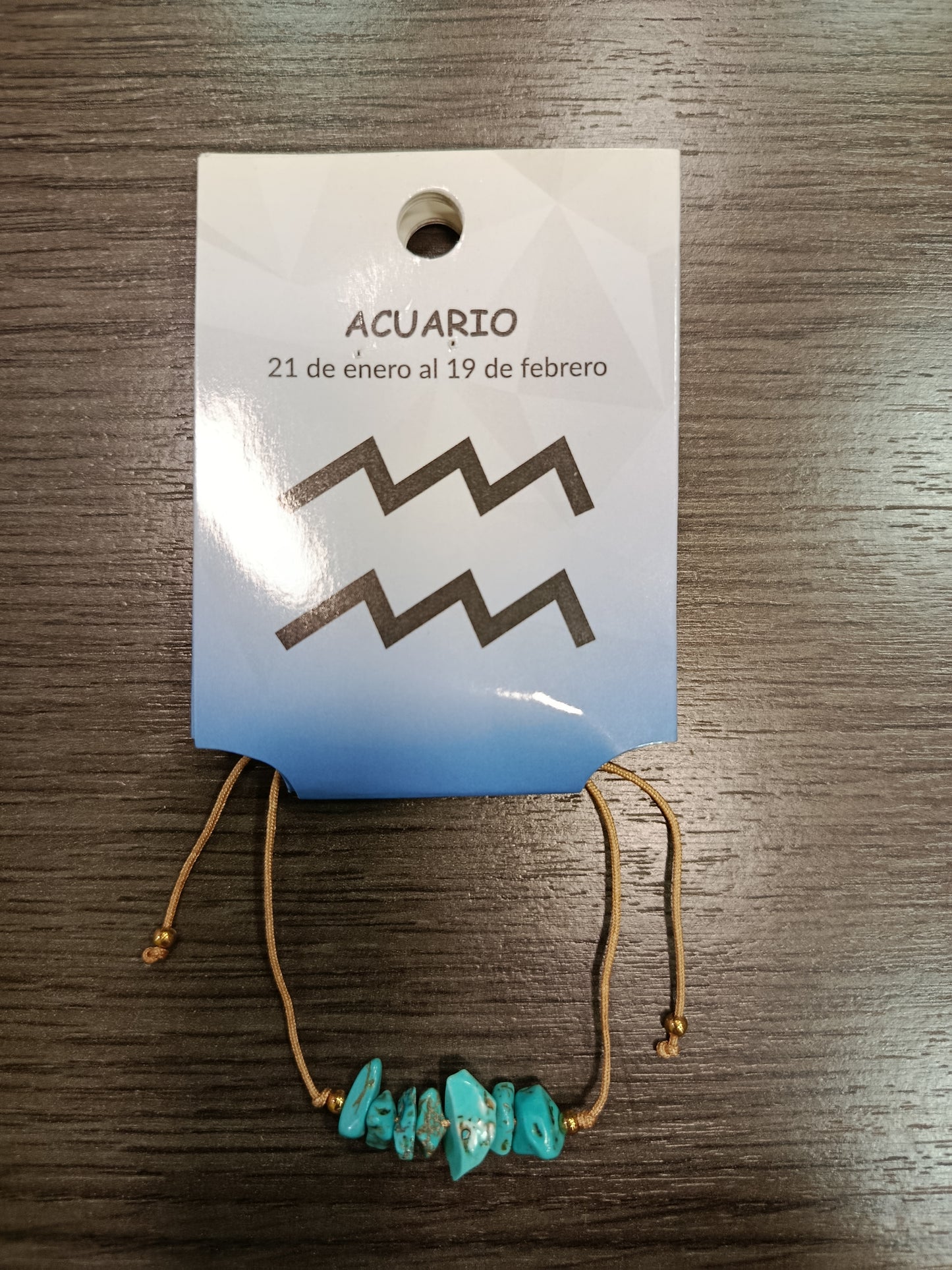 Pulsera  cordón chips Acuario