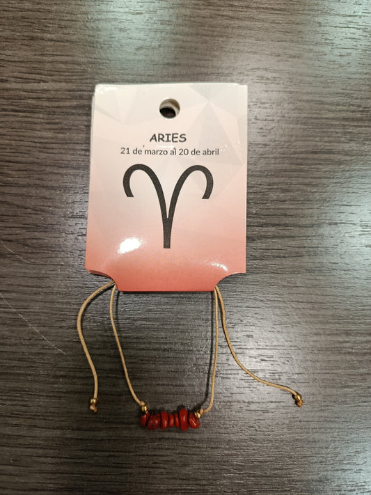 Pulsera cordón chips Aries