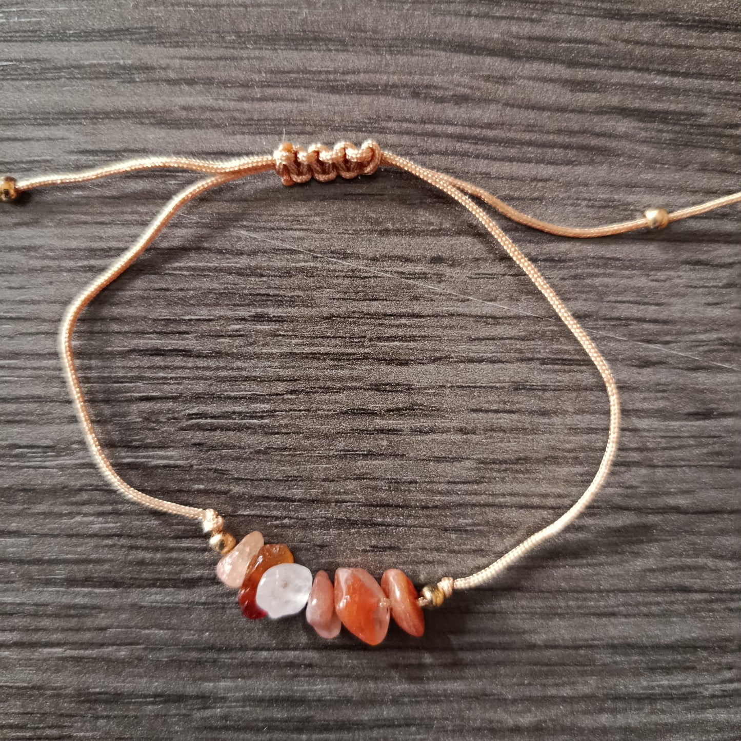 Pulsera cordon chips Carneola