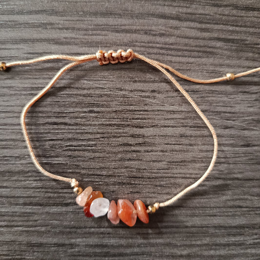 Pulsera cordon chips Carneola