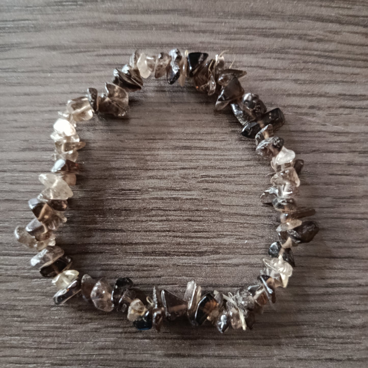Pulsera chips Cuarzo ahumado