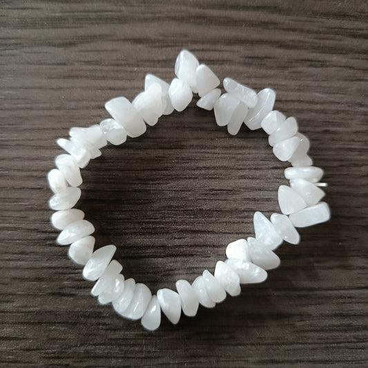 Pulsera chips Cuarzo Blanco