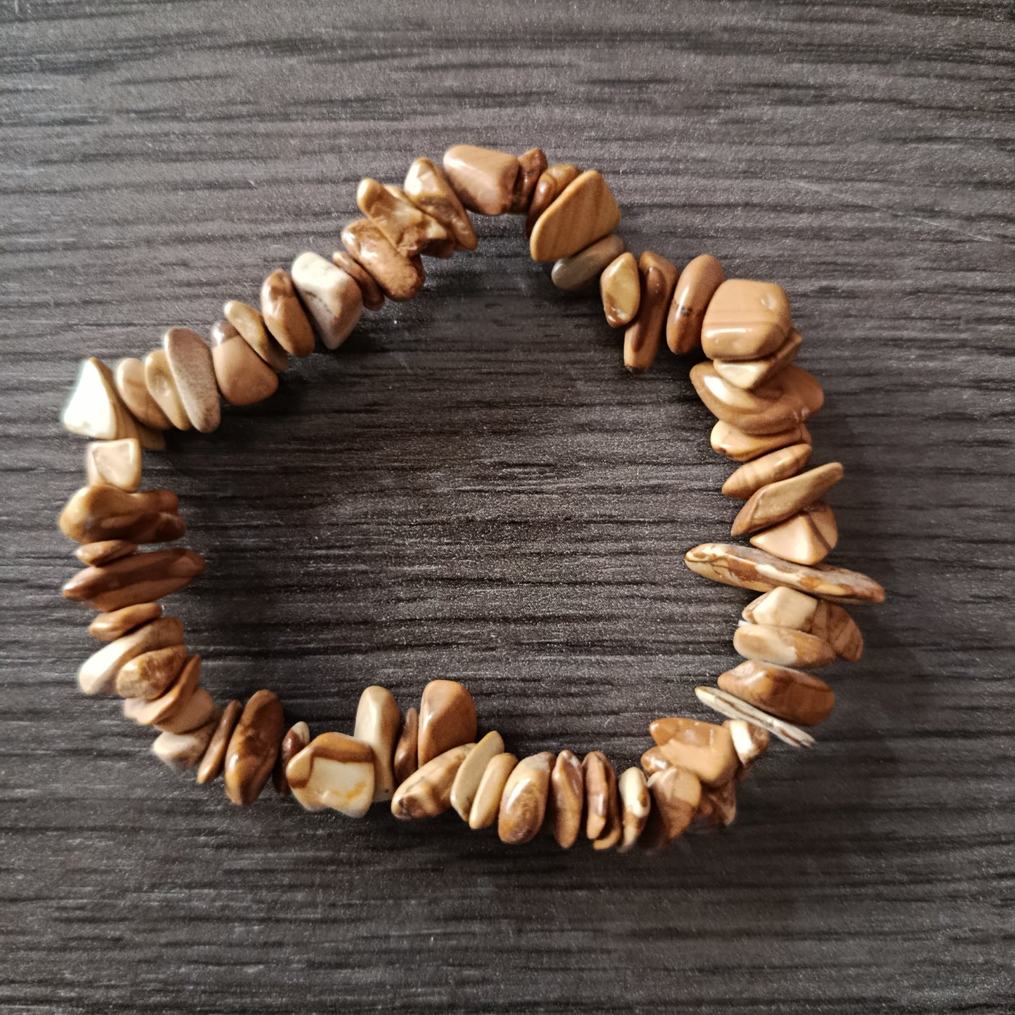 Pulsera chips Jaspe madera