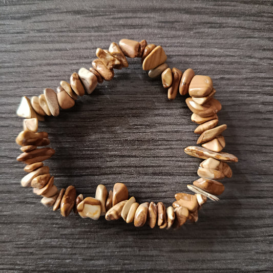 Pulsera chips Jaspe madera