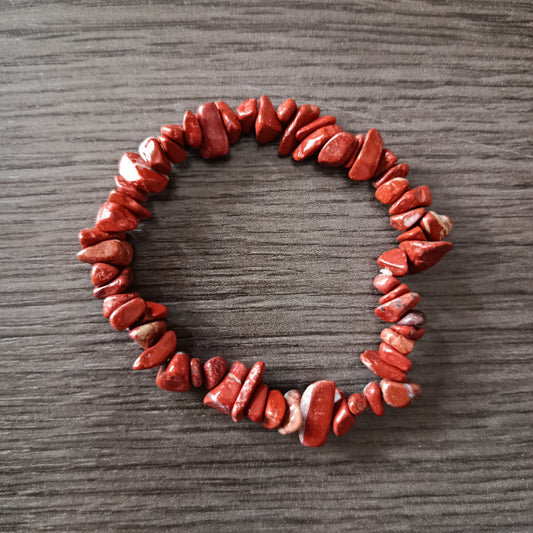 Pulsera chips Jaspe Rojo